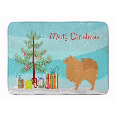 Carolines Treasures Pomeranian Merry Christmas Tree Machine Washable Memory Foam Mat BB2960RUG